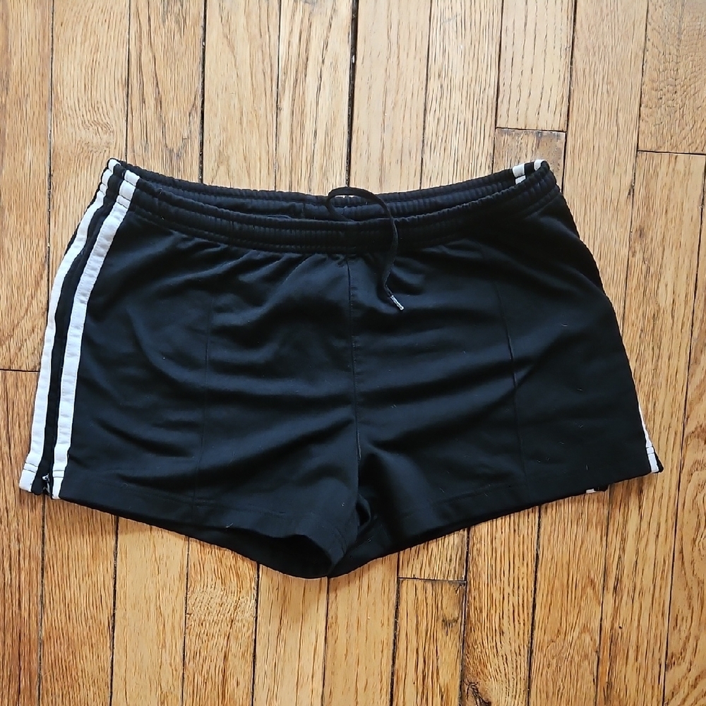 Black Adadis Shorts with White Stripes Juniors